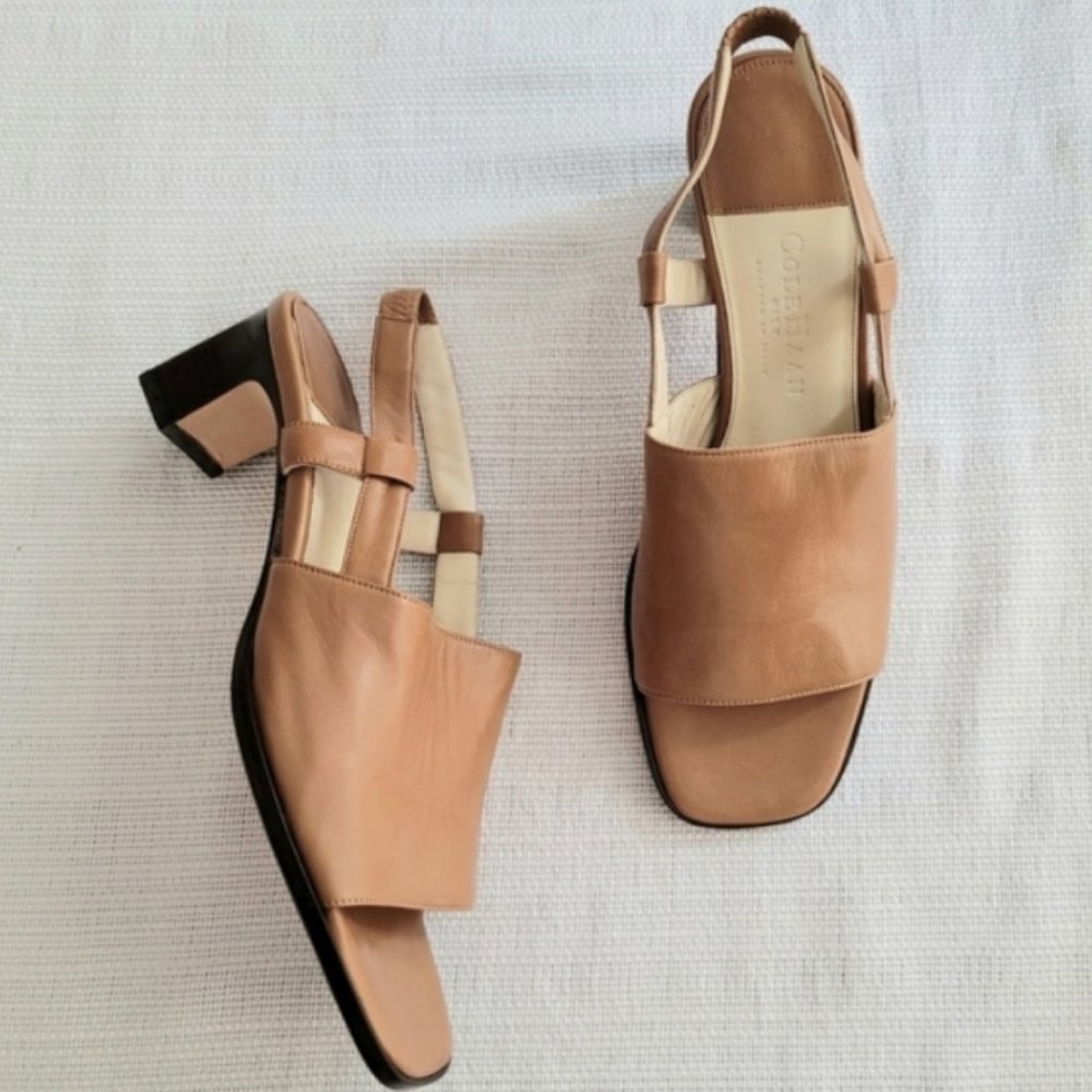 Cole Haan Brown Slingback Block Heel Shoes Size 7